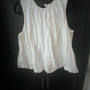 Madewell Cream Bubble top Sleeveless Blouse